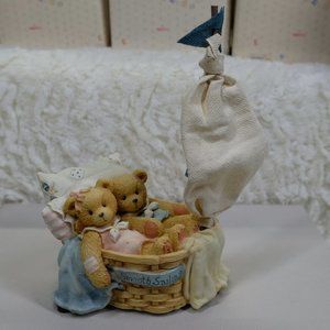 Cherished Teddies Smooth Sailing Wind Up Music Figurine Sailboat Vintage 1993